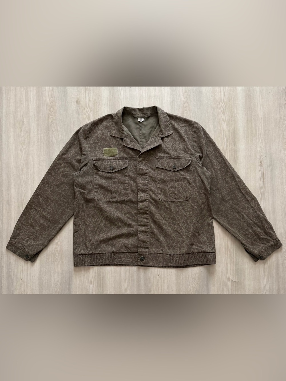 Vintage 90s Army Forest Camo Czech Field Coat Jacket Sz XL *Distressed